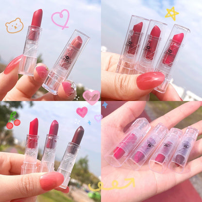 Transparent Shell Lipstick Matte Peach Pink Student Model Plain White Lipstick Sample Lipstick
